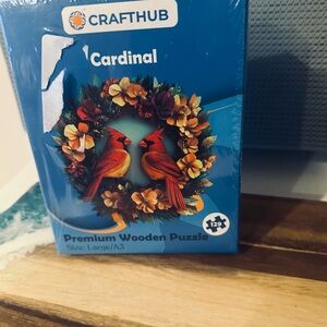 Cardinal Wooden Puzzle - Vibrant Blue and Orange